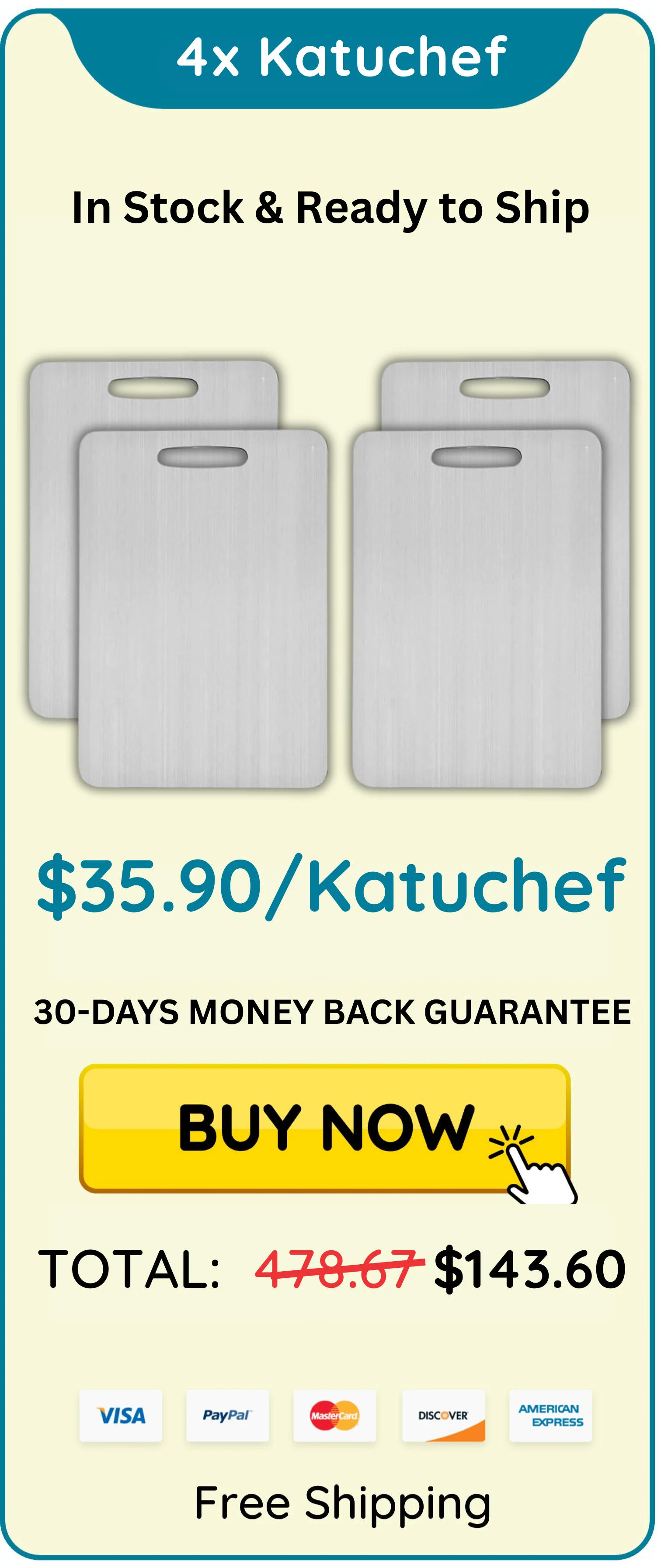 KatuChef Titanium Cutting Board 12